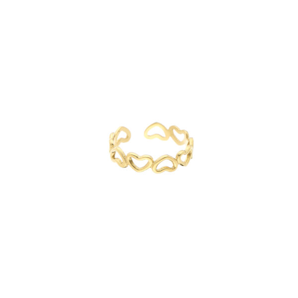 Ring hearts goud