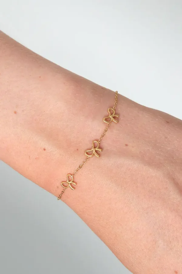Armband strikjes goud