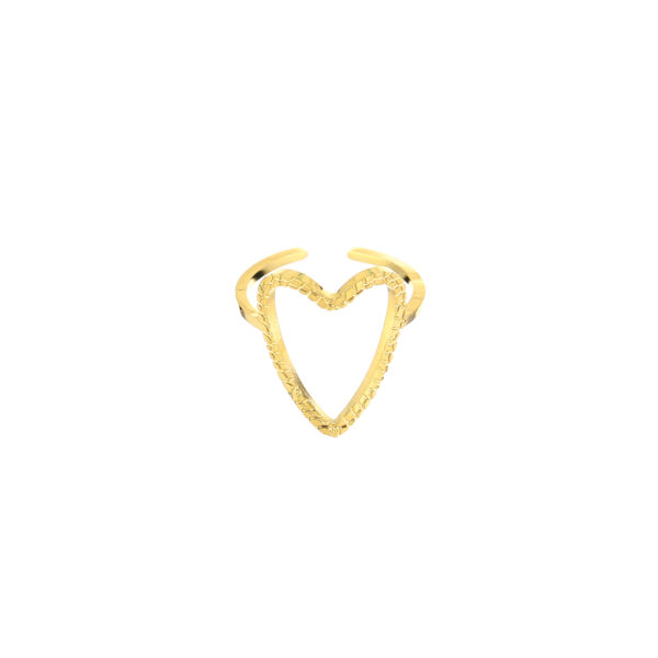 Ring open hart goud